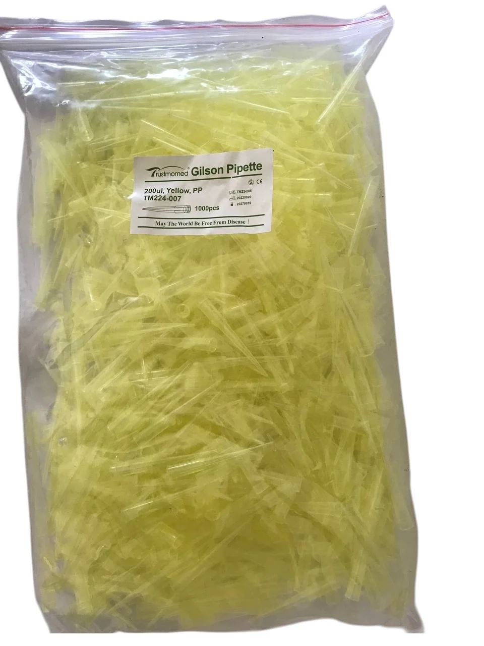 Embout jaune  gilson 200 UL  ( sachet de 1000)   2