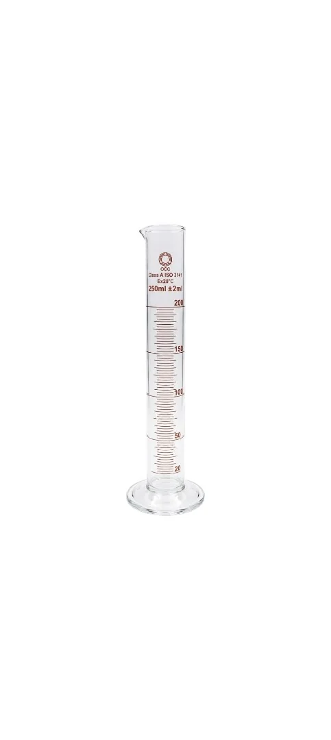 Eprouvette en verre 250 ml class A  boro 3,3     
