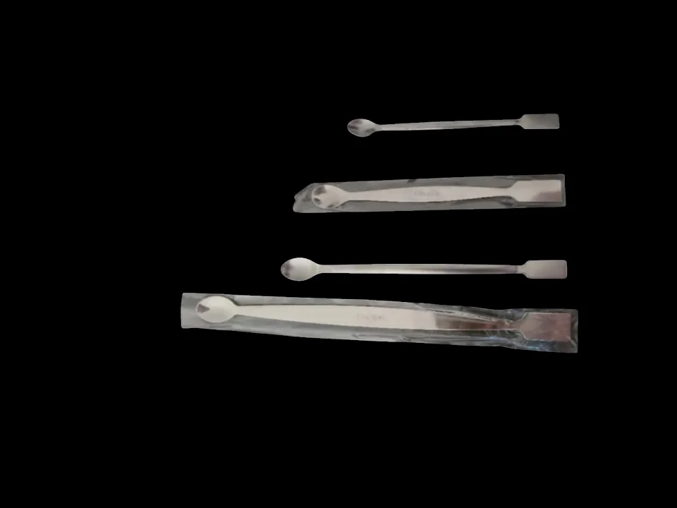 Spatule en inox avec un coté cuillère 175 mm