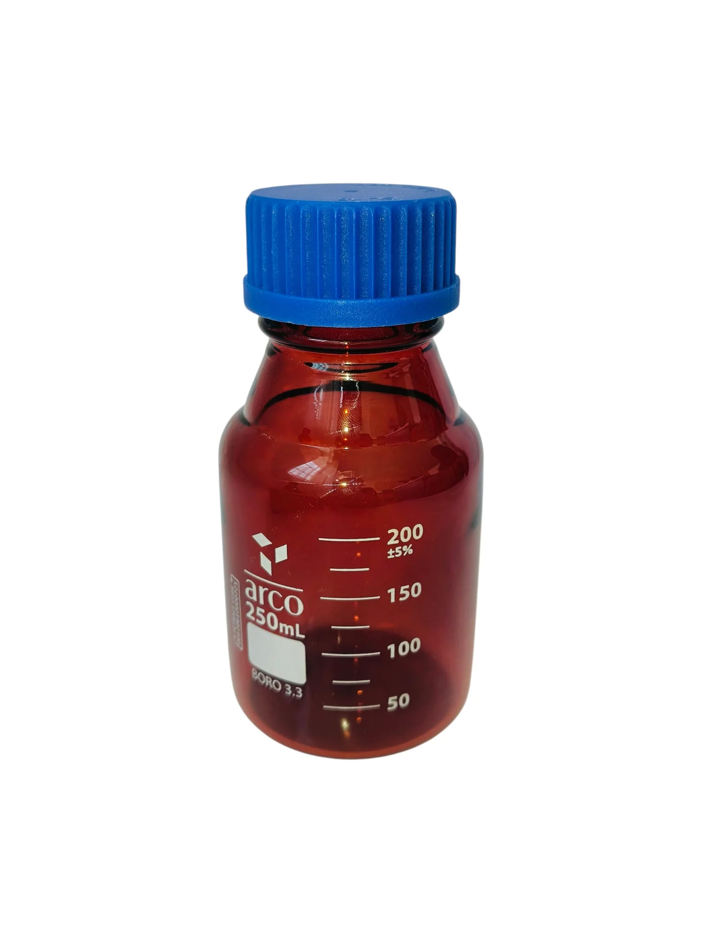 Flacon Iso en verre ambre avec bouchon 250 ml